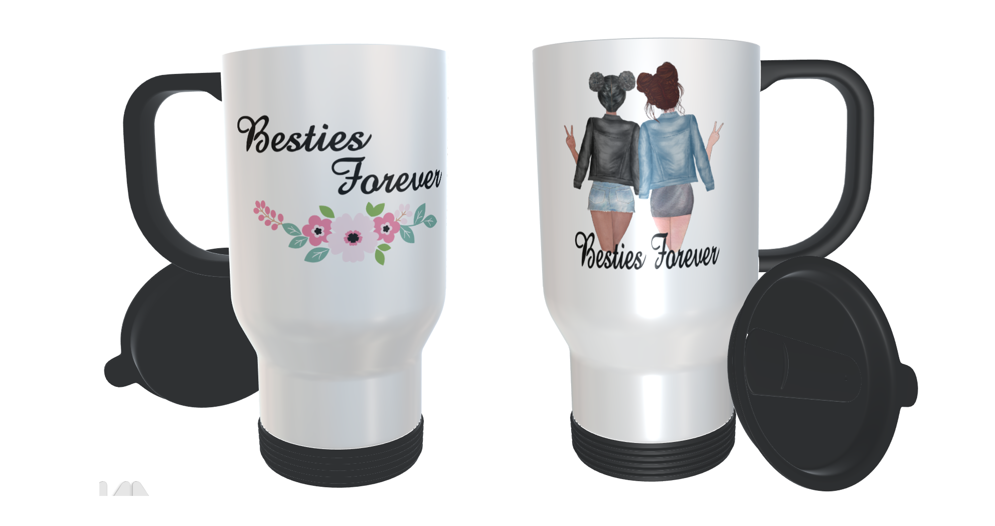 Besties Forever Travel, Custom Best Friend Travel Mug